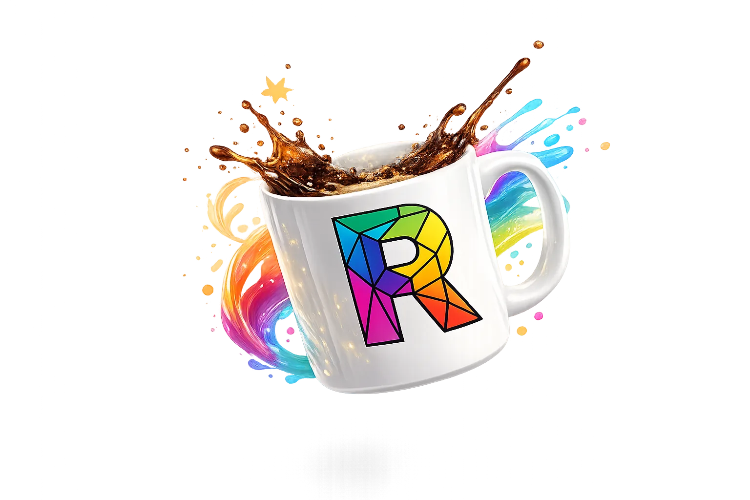 ماگ چاپ‌شده با طرح رنگی چاپ رنگینک